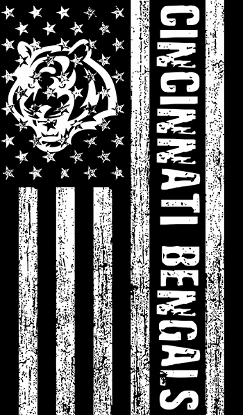 Cincinnati Bengals Black And White American Flag logo vinyl decal